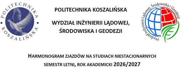 Harmonogram zjazdów w semestrze letnim 2026/2027