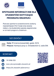 ERASMUS+ spotkanie informacyjne dla studentów 19.03.2026