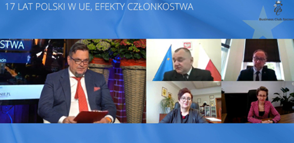 Dr hab. Danuta Zawadzka, prof. PK, rektor Politechniki Koszalińskiej wzięła udział w debacie online „17 lat Polski w UE. Efekty członkostwa”