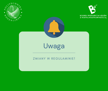 Komunikat odnośnie zmian w regulaminie