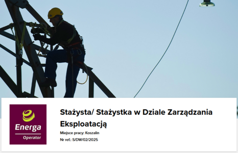 ENERGA - Stażysta / Stażystka w Dziale Zarządzania Eksploatacją