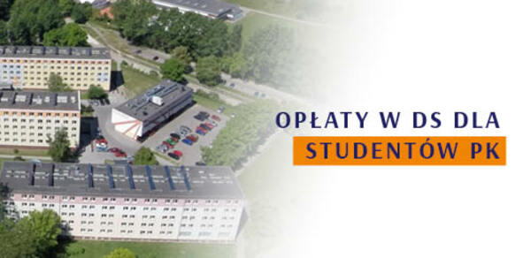 Opłaty miesięczne za miejsce w DS dla studentów PK