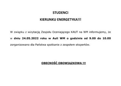 STUDENCI  KIERUNKU ENERGETYKA!!!
