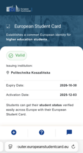 Pierwsze Europejskie Karty Studenta już w uczelni