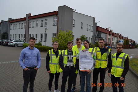 Wizyta studyjna studentów kierunku Mechanika i budowa maszyn w firmie KOSPEL w Koszalinie w dniu 24.05.2023 r