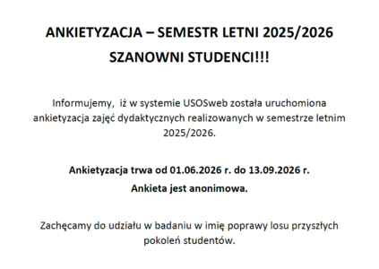 ANKIETYZACJA – SEMESTR LETNI 2025/2026